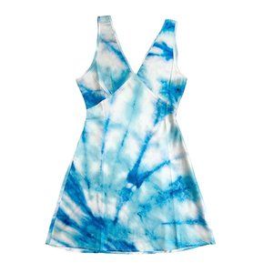 Collusion ASOS Women's Size 6 Mini Sleeveless Summer Dress Blue White Tie Dye NE
